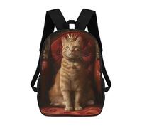 sinyumoney Mochila Infantil Orange Tabby Cat Queen Para Niños Y Niñas, Mochila De Viaje Para Niños, Mochila Escolar Para Adolescentes 17inch