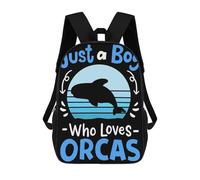 sinyumoney Mochila Infantil Orcas Whales Orca Lover Re Mochila Escolar 3D Mochila Escolar Para Niños Mochilas Escolares Mochila De Moda Con Bolsillo Bolsas Para Libros 17inch