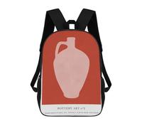 sinyumoney Mochila Infantil Pink Pottery Art Mochila Escolar 3D Mochila Escolar Para Niños Mochilas Escolares Mochila De Moda Con Bolsillo Bolsas Para Libros 17inch