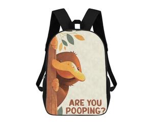 sinyumoney Mochila Infantil Platypus Peeking Are You Pooping Mochila Escolar 3D Mochila Escolar Para Niños Mochilas Escolares Mochila De Moda Con Bolsillo Bolsas Para Libros 17inch