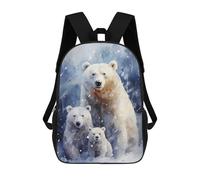 sinyumoney Mochila Infantil Polar Bear Family Xmas Mochila Escolar 3D Mochila Escolar Para Niños Mochilas Escolares Mochila De Moda Con Bolsillo Bolsas Para Libros 17inch