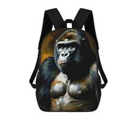 sinyumoney Mochila Infantil Portrait of A Gorilla Mochila Escolar 3D Mochila Escolar Para Niños Mochilas Escolares Mochila De Moda Con Bolsillo Bolsas Para Libros 17inch