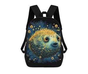sinyumoney Mochila Infantil, Pufferfish Fish Animal Mochila Escolar De Gran Capacidad Para Estudiantes, Mochila Para Libros, Mochila Para Niños, Niñas, Adultos Y Adolescentes 17inch