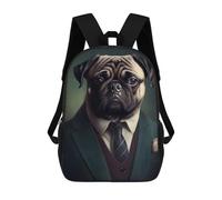 sinyumoney Mochila Infantil Pug Dog Suit Para Niños Y Niñas, Mochila De Viaje Para Niños, Mochila Escolar Para Adolescentes 17inch