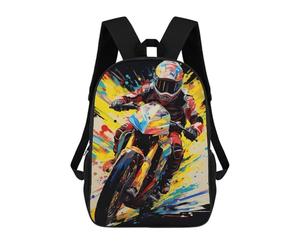 sinyumoney Mochila Infantil Racing Spirit Motorcycle Speed Artwork -1 Para Niños Y Niñas, Mochila De Viaje Para Niños, Mochila Escolar Para Adolescentes 17inch