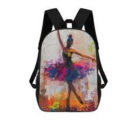 sinyumoney Mochila Infantil Rainbow Ballet Dancer Mochila Escolar 3D Mochila Escolar Para Niños Mochilas Escolares Mochila De Moda Con Bolsillo Bolsas Para Libros 17inch