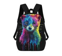 sinyumoney Mochila Infantil Rainbow Pop Art Ferret Portrait Para Niños Y Niñas, Mochila De Viaje Para Niños, Mochila Escolar Para Adolescentes 17inch