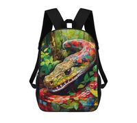 sinyumoney Mochila Infantil, Rainbow Serpent in Lush Jungle Mochila Escolar De Gran Capacidad Para Estudiantes, Mochila Para Libros, Mochila Para Niños, Niñas, Adultos Y Adolescentes 17inch
