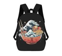 sinyumoney Mochila Infantil Ramen Bowl Art Mochila Escolar 3D Mochila Escolar Para Niños Mochilas Escolares Mochila De Moda Con Bolsillo Bolsas Para Libros 17inch