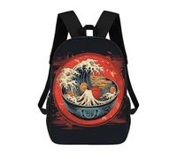 sinyumoney Mochila Infantil Ramen Japanese Food Mochila Escolar 3D Mochila Escolar Para Niños Mochilas Escolares Mochila De Moda Con Bolsillo Bolsas Para Libros 17inch