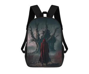 sinyumoney Mochila Infantil, Red Cloak in The Haunted Forest Mochila Escolar De Gran Capacidad Para Estudiantes, Mochila Para Libros, Mochila Para Niños, Niñas, Adultos Y Adolescentes 17inch