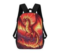 sinyumoney Mochila Infantil Red Dragon in Fiery Battle Scene Mochila Escolar 3D Mochila Escolar Para Niños Mochilas Escolares Mochila De Moda Con Bolsillo Bolsas Para Libros 17inch