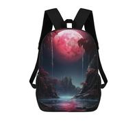 sinyumoney Mochila Infantil Red Moon Landscape Fantasy Para Niños Y Niñas, Mochila De Viaje Para Niños, Mochila Escolar Para Adolescentes 17inch
