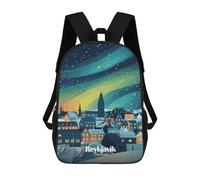 sinyumoney Mochila Infantil, Reykjavik Northern Lights Mochila Escolar De Gran Capacidad Para Estudiantes, Mochila Para Libros, Mochila Para Niños, Niñas, Adultos Y Adolescentes 17inch