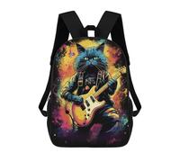 sinyumoney Mochila Infantil Rock Star Cat Guitar Art -1 Para Niños Y Niñas, Mochila De Viaje Para Niños, Mochila Escolar Para Adolescentes 17inch