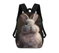 sinyumoney Mochila Infantil Royal Bunny Jewels Mochila Escolar 3D Mochila Escolar Para Niños Mochilas Escolares Mochila De Moda Con Bolsillo Bolsas Para Libros 17inch