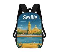 sinyumoney Mochila Infantil Seville Minimal Travel Art Mochila Escolar 3D Mochila Escolar Para Niños Mochilas Escolares Mochila De Moda Con Bolsillo Bolsas Para Libros 17inch