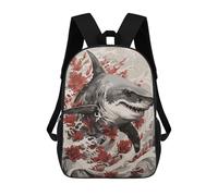 sinyumoney Mochila Infantil Shark Japanese Painting Mochila Escolar 3D Mochila Escolar Para Niños Mochilas Escolares Mochila De Moda Con Bolsillo Bolsas Para Libros 17inch