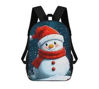 sinyumoney Mochila Infantil Smiling Snowman Winter Mochila Escolar 3D Mochila Escolar Para Niños Mochilas Escolares Mochila De Moda Con Bolsillo Bolsas Para Libros 17inch