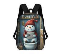 sinyumoney Mochila Infantil Snowman on The Toilet Mochila Escolar 3D Mochila Escolar Para Niños Mochilas Escolares Mochila De Moda Con Bolsillo Bolsas Para Libros 17inch