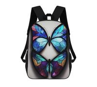 sinyumoney Mochila Infantil Stained Glass Butterflies Mochila Escolar 3D Mochila Escolar Para Niños Mochilas Escolares Mochila De Moda Con Bolsillo Bolsas Para Libros 17inch