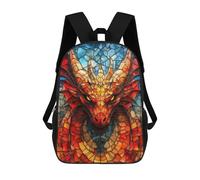 sinyumoney Mochila Infantil Stained Glass Dragon Mochila Escolar 3D Mochila Escolar Para Niños Mochilas Escolares Mochila De Moda Con Bolsillo Bolsas Para Libros 17inch
