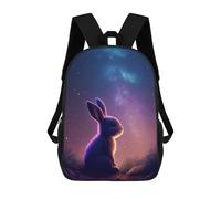 sinyumoney Mochila Infantil Starry Night Bunny Mochila Escolar 3D Mochila Escolar Para Niños Mochilas Escolares Mochila De Moda Con Bolsillo Bolsas Para Libros 17inch
