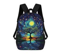 sinyumoney Mochila Infantil Starry Night Tree Mochila Escolar 3D Mochila Escolar Para Niños Mochilas Escolares Mochila De Moda Con Bolsillo Bolsas Para Libros 17inch