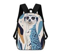 sinyumoney Mochila Infantil Stylized Meerkat Portrait Mochila Escolar 3D Mochila Escolar Para Niños Mochilas Escolares Mochila De Moda Con Bolsillo Bolsas Para Libros 17inch