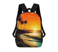 sinyumoney Mochila Infantil Sunset Palm Beach Mochila Escolar 3D Mochila Escolar Para Niños Mochilas Escolares Mochila De Moda Con Bolsillo Bolsas Para Libros 17inch
