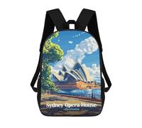 sinyumoney Mochila Infantil Sydney Opera House Mochila Escolar 3D Mochila Escolar Para Niños Mochilas Escolares Mochila De Moda Con Bolsillo Bolsas Para Libros 17inch