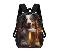 sinyumoney Mochila Infantil Tavern Tabby Dog Portrait Mochila Escolar 3D Mochila Escolar Para Niños Mochilas Escolares Mochila De Moda Con Bolsillo Bolsas Para Libros 17inch