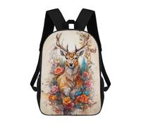 sinyumoney Mochila Infantil, The Deer in The Flowers Mochila Escolar De Gran Capacidad Para Estudiantes, Mochila Para Libros, Mochila Para Niños, Niñas, Adultos Y Adolescentes 17inch