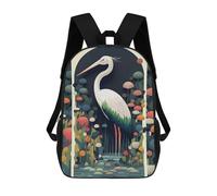 sinyumoney Mochila Infantil The Elegant Crane Mochila Escolar 3D Mochila Escolar Para Niños Mochilas Escolares Mochila De Moda Con Bolsillo Bolsas Para Libros 17inch