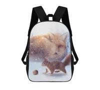 sinyumoney Mochila Infantil The Fox And Squirrel Mochila Escolar 3D Mochila Escolar Para Niños Mochilas Escolares Mochila De Moda Con Bolsillo Bolsas Para Libros 17inch