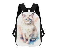 sinyumoney Mochila Infantil, Watercolor Ragdoll Cat Mochila Escolar De Gran Capacidad Para Estudiantes, Mochila Para Libros, Mochila Para Niños, Niñas, Adultos Y Adolescentes 17inch