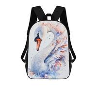 sinyumoney Mochila Infantil Watercolor Swan with Splashes Mochila Escolar 3D Mochila Escolar Para Niños Mochilas Escolares Mochila De Moda Con Bolsillo Bolsas Para Libros 17inch
