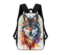 sinyumoney Mochila Infantil Watercolor Wolf Portrait Para Niños Y Niñas, Mochila De Viaje Para Niños, Mochila Escolar Para Adolescentes 17inch