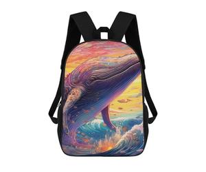 sinyumoney Mochila Infantil, Whale Dreamscape-3 Mochila Escolar De Gran Capacidad Para Estudiantes, Mochila Para Libros, Mochila Para Niños, Niñas, Adultos Y Adolescentes 17inch