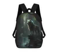 sinyumoney Mochila Infantil White Lion Mochila Escolar 3D Mochila Escolar Para Niños Mochilas Escolares Mochila De Moda Con Bolsillo Bolsas Para Libros 17inch