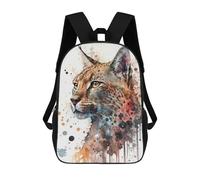 sinyumoney Mochila Infantil Wild Cat Watercolor Mochila Escolar 3D Mochila Escolar Para Niños Mochilas Escolares Mochila De Moda Con Bolsillo Bolsas Para Libros 17inch