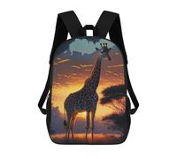 sinyumoney Mochila Informal Para Exteriores Impresa En 3D 17inch Mochila Escolar Infantil Linda Para Viajes Giraffe Animal Sunset Bolsos Infantiles Informales De Moda Para Niños De Primaria