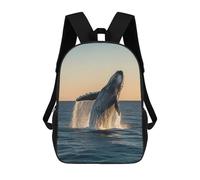 sinyumoney Mochila Informal Para Exteriores Impresa En 3D 17inch Mochila Escolar Infantil Linda Para Viajes Humpback Whale Breaching Bolsos Infantiles Informales De Moda Para Niños De Primaria