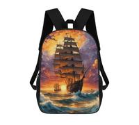 sinyumoney Mochila Informal Para Exteriores Impresa En 3D 17inch Mochila Escolar Infantil Linda Para Viajes Sailing at Sundown Bolsos Infantiles Informales De Moda Para Niños De Primaria