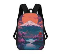 sinyumoney Mochila Informal Para Exteriores Impresa En 3D 17inch Mochila Escolar Infantil Linda Para Viajes Japanese Sunset Lake Bolsos Infantiles Informales De Moda Para Niños De Primaria