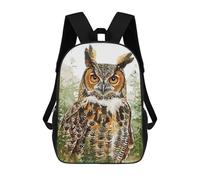 sinyumoney Mochila Informal Para Exteriores Impresa En 3D 17inch Mochila Escolar Infantil Linda Para Viajes Natural Owl Paint Bolsos Infantiles Informales De Moda Para Niños De Primaria