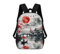 sinyumoney Mochila Informal Para Exteriores Impresa En 3D 17inch Mochila Escolar Infantil Linda Para Viajes Fuji Mount Ink Wash Art Bolsos Infantiles Informales De Moda Para Niños De Primaria