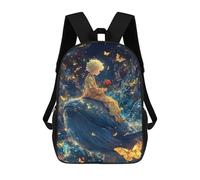sinyumoney Mochila Informal Para Exteriores Impresa En 3D 17inch Mochila Escolar Infantil Linda Para Viajes Boy on Whale with Rose Bolsos Infantiles Informales De Moda Para Niños De Primaria