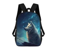 sinyumoney Mochila Informal Para Exteriores Impresa En 3D 17inch Mochila Escolar Infantil Linda Para Viajes Husky Dog Night Bolsos Infantiles Informales De Moda Para Niños De Primaria