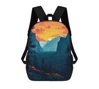 sinyumoney Mochila Informal Para Exteriores Impresa En 3D 17inch Mochila Escolar Infantil Linda Para Viajes Yosemite Evening Pixel Art Bolsos Infantiles Informales De Moda Para Niños De Primaria